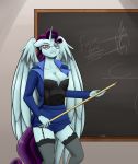  alternate_species anthro big_breasts breasts chalkboard cleavage clothed clothing cyrus_physhor equestria_girls equid eyewear female garter_straps glasses hi_res horn mammal mature_female my_little_pony principal_cinch_(eg) solo winged_unicorn wings 