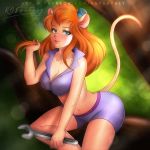  1:1 anthro big_breasts breasts chip_&#039;n_dale_rescue_rangers cleavage clothed clothing disney female gadget_hackwrench kgfantasy mammal mouse murid murine nipple_outline rodent solo tools wrench 