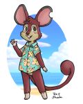  4:5 aloha_shirt alpha_channel animal_crossing anthro beach blush clothing fur male mammal mouse murid murine new_horizons new_leaf nintendo paws rat red_body red_fur rodent seaside shirt solo tek_(tekandprieda) tekandprieda_(artist) topwear video_games 