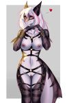  absurd_res anthro bdsm bound breasts female fish furewix harness hi_res marine multicolored_body prizma red_eyes requiem_shark shark solo tiger_shark two_tone_body 