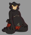  anthro black_bear blush clothing dogbit male mammal slightly_chubby solo underwear ursid ursine 