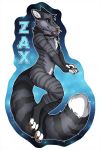  2:3 anthro badge canid canine domestic_cat etuix faxby felid feline felis fox male mammal solo tabby_cat zax 