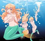  2019 big_breasts blonde_hair blush breast_growth breasts eyes_closed female gender_transformation goroudx green_body green_scales hair human human_to_humanoid humanoid looking_at_viewer male mammal marine merfolk mtf_transformation nipples open_mouth scales sequence smile solo species_transformation surprise transformation underwater water yellow_eyes 