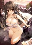  aomi_maika bathing breast_hold cleavage karory naked nipples onsen towel wet 