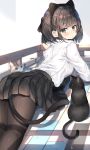  animal_ears neko nekomimi pantyhose ranf seifuku tail 