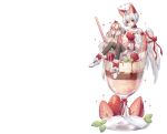  albinoraccoon all_male bloomers bow cherry food fruit halo ice_cream male original pointed_ears red_eyes ribbons short_hair strawberry white white_hair wings 