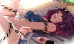  bikini blush cropped idolmaster idolmaster_shiny_colors ishii_takuma purple_eyes purple_hair sunglasses swimsuit tanaka_mamimi twintails 