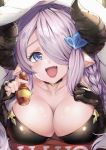  bra breast_hold cleavage granblue_fantasy horns hyouta_(yoneya) narumeia_(granblue_fantasy) pointy_ears 