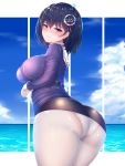  ass breast_hold haguro_(kancolle) hibi_(grangcat) kantai_collection pantsu pantyhose uniform 
