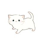  :&lt; ayu_(mog) blush cat cat_focus from_side full_body looking_at_viewer no_humans original signature simple_background white_background white_cat 