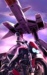  buell canards cloud commentary commentary_request energy_gun engine gerwalk ground_vehicle highres k-kat lights machinery macross macross_flashback_2012 mecha motor_vehicle motorcycle science_fiction variable_fighter vf-4 weapon 