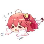  &gt;_&lt; 1girl bell chestnut_mouth chibi closed_eyes dyx217 hair_bell hair_ornament hairclip hololive one_side_up open_mouth pink_hair sakura_miko sandals shiny shiny_hair tantrum tears tongue transparent_background virtual_youtuber white_legwear 