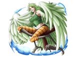  2017 5:4 alpha_channel animal_humanoid avian avian_humanoid big_breasts bird_feet bodskih breasts clothing european_mythology feathered_wings feathers female greek_mythology green_hair hair harpy humanoid looking_at_viewer midriff monet monster_girl_(genre) mythological_avian mythology one_piece shirt solo tank_top topwear wings yellow_eyes 