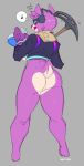  alpaca anthro bottomless breasts butt camelid clothed clothing conditional_dnp digital_media_(artwork) dj_bop drinking epic_games female fortnite fur genitals humanoid kippy mammal purple_body purple_fur pussy side_boob simple_background solo tongue video_games 