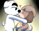  animal_crossing canid canine canis clothing contimplatininspiratio digby_(animal_crossing) domestic_dog duo hi_res k.k._slider kissing male male/male mammal nintendo undressing undressing_partner video_games 