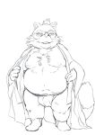  2020 anthro asian_clothing belly canid canine clothing east_asian_clothing fundoshi hi_res humanoid_hands hysk japanese_clothing male mammal moobs navel nipples overweight overweight_male raccoon_dog robe sengoku_puzzle simple_background solo tanuki tokugawa_ieyasu underwear video_games white_background 