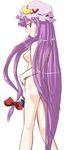  crescent hat highres ichigo_yu long_hair nude patchouli_knowledge purple_hair solo touhou very_long_hair 