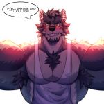  1:1 2020 amber_eyes anthro armpit_hair beard biceps big_muscles black_hair black_nose blush body_hair canid canine canis chest_hair clothing dialogue digital_media_(artwork) english_text facial_hair fur grey_body grey_fur hair hi_res inner_ear_fluff intimate kabedon looking_at_viewer male mammal muscular muscular_male nervous o_reowoof pecs shirt simple_background smile solo talking_to_viewer tank_top teeth text topwear tuft white_background white_clothing white_shirt white_topwear wolf 