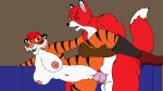  16:9 absurd_res andrew_the_fox anthro anthro_on_anthro anthro_penetrated anthro_penetrating anthro_penetrating_anthro areola balls breasts duo female female_penetrated genitals hi_res iniki_the_tiger male male/female male_penetrating male_penetrating_female meandandrewthefox nipples penetration penis pussy rough_sex sex simple_background vaginal vaginal_penetration widescreen 