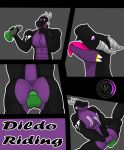  anthro black_body black_scales claws digital_media_(artwork) dildo dildo_riding dragon dyevclr dyevclr_arret erection genitals hi_res male muscular muscular_male nipples nude pecs penetration penis purple_body purple_scales scales scalie sex sex_toy simple_background solo 