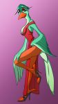  9:16 absurd_res anthro avian bird clothing dress female footwear goldquiver hi_res looking_at_viewer raised_leg seana shoes simple_background solo thelonecrow whitephoenix52_(artist) 