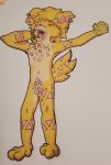  absurd_res animal_genitalia anthro balls bird_dog bodily_fluids canid canine canis cum domestic_dog fur genital_fluids genitals golden_retriever hi_res hunting_dog male mammal open_mouth penis penis_tip retriever sheath solo somk somk_(character) stretching traditional_media_(artwork) yawn yellow_body yellow_fur 