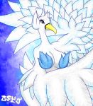  2020 anthro avian beak big_breasts biped bird blue_body blue_feathers blue_theme breasts digital_drawing_(artwork) digital_media_(artwork) feathered_wings feathers female grey_eyes hi_res jose-497 looking_at_viewer nintendo non-mammal_breasts nude pok&eacute;mon pok&eacute;mon_(species) pok&eacute;morph short_tail signature simple_background smile solo standing swanna tail_feathers thick_thighs video_games white_body white_feathers wide_hips wings yellow_beak 