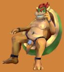  anthro bowser chastity_(disambiguation) chastity_cage chastity_device claws koopa lizard male mario_bros nintendo nipples reptile scalie slightly_chubby solo spacelightjackalope_(artist) video_games 