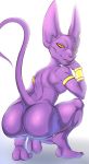  2020 absurd_res anthro arm_support armlet athletic athletic_male backsack balls barefoot beerus big_butt big_ears biped bodily_fluids bracelet butt butt_focus claws crouching digital_media_(artwork) domestic_cat dragon_ball dragon_ball_super ear_piercing erection feet felid feline felis full-length_portrait genitals hairless hairless_cat hi_res humanoid_feet humanoid_genitalia humanoid_penis jerseydevil jewelry leaning_on_elbow looking_at_viewer looking_back male mammal naughty_face nude penis piercing plantigrade portrait presenting presenting_hindquarters purple_balls purple_body purple_penis purple_skin purple_tail raised_heel raised_tail rear_view seductive simple_background smile soles solo sphynx_(cat) sweat toe_claws tongue tongue_out 