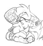  anthro big_breasts bigdad body_pillow breast_squish breasts butt canid canine chiropteran clothed clothing female fox hug huge_breasts kneeling mammal miles_prower monochrome nipples panties pillow pillow_hug rouge_the_bat side_boob smile solo sonic_the_hedgehog_(series) squish topless underwear 