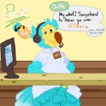  1:1 2020 animal_crossing anthro avian birch_(artist) bird clothed clothing columbid computer dialogue digital_media_(artwork) dodo english_text genitals headgear headphones headset hi_res looking_at_viewer male nintendo oblivious orville_(animal_crossing) overweight partially_clothed penis simple_background solo speech_bubble text thick_thighs video_games watermark wide_hips wilbur_(animal_crossing) 