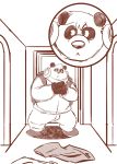 2020 anthro bottomwear clothing giant_panda headphones humanoid_hands male mammal overweight overweight_male pandaemondx pants shirt solo topwear ursid 
