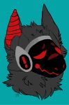  anthro codenametandestroyer cute_face fur grey_body grey_fur hi_res machine male protogen red_eyes unknown_artist 