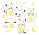  :d artsy-rc commentary english_commentary gen_1_pokemon highres looking_at_viewer monochrome no_humans open_mouth pikachu pokemon pokemon_(creature) simple_background smile sunglasses white_background yellow_theme 
