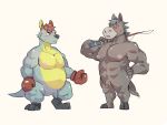  2020 4:3 abs animal_crossing anthro areola balls barazoku barefoot biceps blue_body blue_tail blush bodily_fluids boxing_gloves chibi circumcised clothing duo embarrassed equid equine fishing_rod flaccid frown fur genitals grey_body grey_eyes grey_fur grey_hair grey_tail hair handwear hi_res hooves horse humanoid_genitalia humanoid_penis kangaroo looking_down macropod male mammal manly marsupial muscular muscular_male nintendo nipples nude penis pose red_eyes red_hair rooney_(animal_crossing) roscoe_(animal_crossing) short_hair simple_background small_penis standing sweat thick_thighs triceps uma_shika19 uncut video_games white_background 