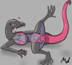  absurd_res anthro female genitals hi_res nintendo pok&eacute;mon pok&eacute;mon_(species) presenting presenting_pussy pussy salazzle solo video_games youmadsin 