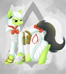  absurd_res anonymous_artist assassin&#039;s_creed black_hair clothed clothing earth_pony emerald_blade_(oc) equid equine fan_character female friendship_is_magic fruyal_85 green_body green_eyes green_skin hair hi_res horse mammal my_little_pony pony ribbons solo ubisoft video_games 