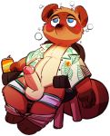  animal_crossing anthro balls blush canid canine drunk erection genitals hi_res male mammal nintendo penis pulled_down_pants raccoon_dog shockstk simple_background solo substance_intoxication tanuki tom_nook_(animal_crossing) video_games 