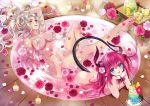  2girls :d ass asymmetrical_horns barefoot bath bathing bathtub bendy_straw blue_eyes blush breasts candle carmilla_(fate/grand_order) carnelian chin_rest cup curled_horns curly_hair dragon_girl dragon_horns dragon_tail drinking_glass drinking_straw elizabeth_bathory_(fate) elizabeth_bathory_(fate)_(all) fate/extra fate/extra_ccc fate/grand_order fate_(series) feet flower food hair_flower hair_ornament hair_over_breasts horns ice_cream ice_cream_float interlocked_fingers leg_up long_hair looking_at_viewer multiple_girls navel nude open_mouth petals petals_on_liquid pink_flower pink_hair pink_rose pointy_ears red_flower red_hair red_rose rose rose_petals shared_bathing small_breasts smile solo_focus tail two_side_up water white_flower white_hair white_rose yellow_eyes 