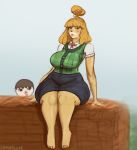  animal_crossing anthro big_breasts blush breasts canid canine canis clothed clothing domestic_dog duo female female_focus fur hair hi_res human isabelle_(animal_crossing) male mammal nintendo shih_tzu shinyglute sitting thick_thighs toy_dog video_games villager_(animal_crossing) wide_hips yellow_body yellow_fur 