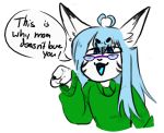  2020 alpha_channel ambigious_gender ambiguous_gender anthro blue_hair blue_tongue bust_portrait chibi clothed clothing dipstick_ears disgust eyewear felid fur gesture girly glasses green_turtleneck hair high_ears low_res mammal markings meme multicolored_ears multicolored_tail nicholas_c._corbin pantherine pince-nez pointing pointing_at_viewer portrait reaction_image siberian_tiger simple_background sketch solo sweater teal_hair tiger tongue topwear transparent_background trinity_night turtleneck white_body white_fur youtuber 