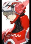 1boy bandai barnaby_brooks_jr blonde_hair blue_eyes closed_mouth frown grey_background highres male_focus ogata_tomio simple_background solo tiger_&amp;_bunny transparent upper_body visor_cap 