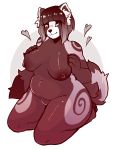  &lt;3 2020 4_fingers ailurid anthro areola black_nose breasts female finger_claws fingers fur genitals hair hi_res inner_ear_fluff kneeling lezified looking_at_viewer mammal nipples nude pussy red_panda smile solo tuft white_body white_fur 