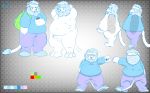  2020 anthro blue_body blue_eyes blue_fur blueblu clothed clothed/nude clothing felid fur genitals hi_res humanoid_genitalia humanoid_penis lion male mammal model_sheet nude pantherine penis simple_background slightly_chubby solo white_body 
