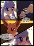 2020 ? black_body black_border black_fur black_nose blairtheglaceon blue_eyes blush border brown_body brown_eyes brown_fur brown_nose cedricktheluxray comic confused_look confusion eevee eeveelution embarrassed english_text female feral fur garruuk glaceon group hannahtheeevee hi_res luxray male nintendo open_mouth pok&eacute;mon pok&eacute;mon_(species) pok&eacute;mon_mystery_dungeon red_nose red_sclera speech_bubble text thought_bubble video_games yellow_eyes 