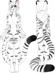  anthro black_stripes blue_eyes felid female fingers fur genitals hair hi_res katibara long_hair long_tail mammal melody_(sakuradlyall) nipples pantherine pink_nose pussy solo striped_body striped_fur stripes tiger white_body white_fur white_hair 