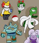  2020 absurd_res ambiguous_gender braixen breasts cheek_spots female fist fur gardevoir golurk goodra hi_res holding_object kirlia looking_at_viewer multicolored_body nintendo oofrowdy pok&eacute;mon pok&eacute;mon_(species) red_body smile two_tone_body video_games voltorb white_body white_fur yellow_body yellow_ears yellow_fur yellow_tail 