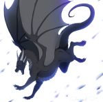  ambiguous_gender black_body blue_eyes claws dragon feral flying hi_res horn invalid_tag membrane_(anatomy) membranous_wings open_mouth pose scales scalie solo spines spread_wings teeth tongue western_dragon wings wrappedvi 