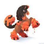  brown_eyes commentary creature english_commentary full_body gen_7_pokemon horse mudsdale no_humans pokemon pokemon_(creature) signature simple_background solo versiris white_background 