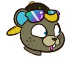  alpha_channel animal_crossing anthro backwards_baseball_cap baseball_cap beaver blonde_hair buckteeth c.j._(animal_crossing) clothing eyewear filteredfelino freckles hair hat headgear headshot_portrait headwear low_res male mammal nintendo pogchamp portrait rodent solo sunglasses teeth video_games 